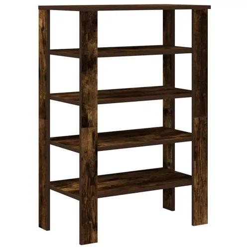Füstös tölgy színű szerelt fa cipőtartó 61x32x87,5 cm