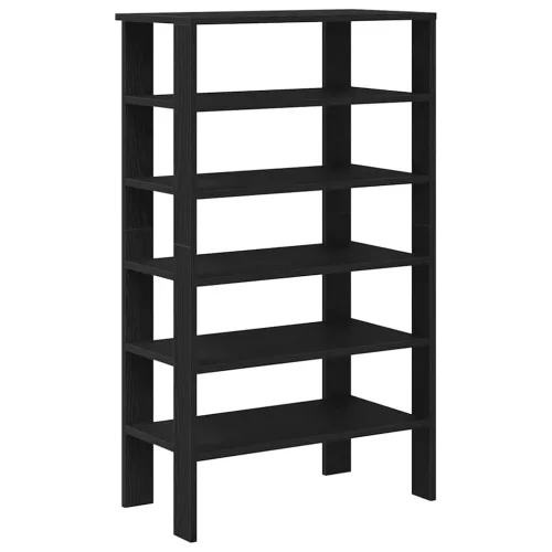 Fekete szerelt fa cipőtároló szekrény 61x32x105 cm
