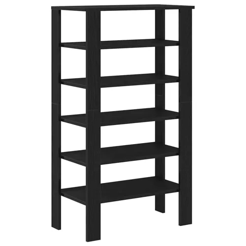 Fekete szerelt fa cipőtároló szekrény 61x32x105 cm