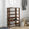 Füstös tölgy színű szerelt fa cipőtartó 61x32x105 cm