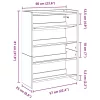 Fekete szerelt fa cipőtároló szekrény 60x25x81 cm