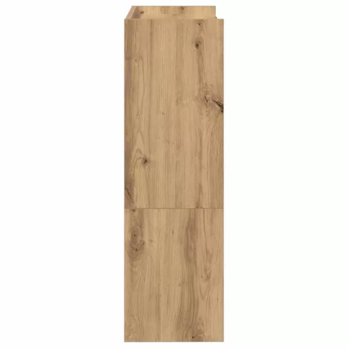 Kézműves tölgy színű szerelt fa cipősszekrény 60x25x81 cm
