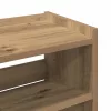 Kézműves tölgy színű szerelt fa cipősszekrény 60x25x81 cm