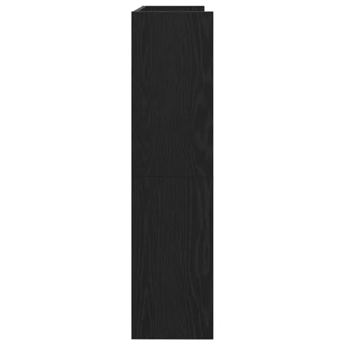 Fekete szerelt fa cipőtároló szekrény 80x25x100 cm