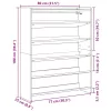 Fekete szerelt fa cipőtároló szekrény 80x25x100 cm