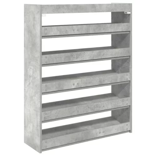 Betonszürke szerelt fa cipőtartó 80x25x100 cm
