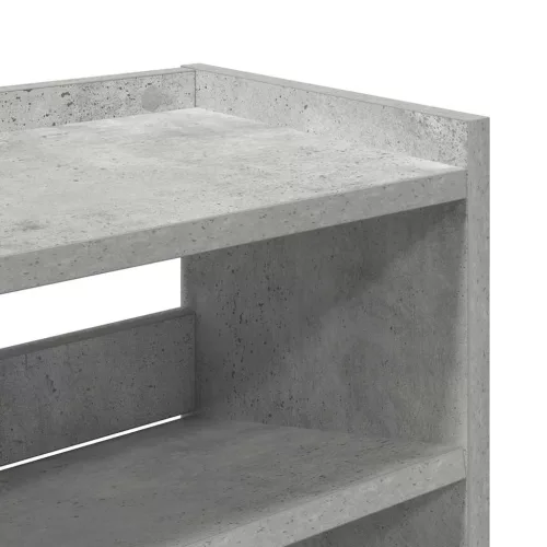 Betonszürke szerelt fa cipőtartó 80x25x100 cm