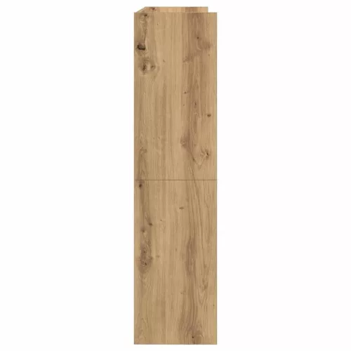 Kézműves tölgy színű szerelt fa cipősszekrény 80x25x100 cm