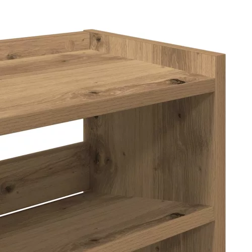 Kézműves tölgy színű szerelt fa cipősszekrény 80x25x100 cm