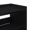Fekete szerelt fa cipőtároló szekrény 80x25x81 cm