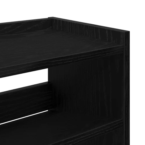 Fekete szerelt fa cipőtároló szekrény 80x25x81 cm