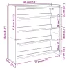 Fekete szerelt fa cipőtároló szekrény 80x25x81 cm