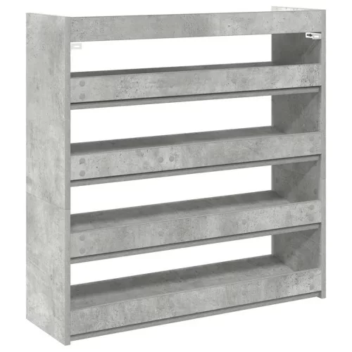 Betonszürke szerelt fa cipőtartó 80x25x81 cm