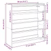Füstös tölgy színű szerelt fa cipőtartó 80x25x81 cm