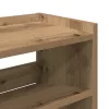 Kézműves tölgy színű szerelt fa cipősszekrény 80x25x62 cm