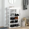 Fehér szerelt fa cipőtároló szekrény 60x30x98 cm