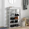 Betonszürke szerelt fa cipőtartó 60x30x98 cm