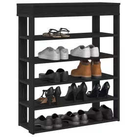 Fekete szerelt fa cipőtartó 80x30x98 cm