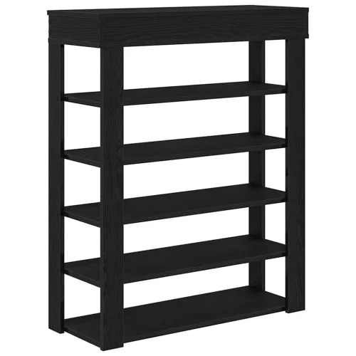 Fekete szerelt fa cipőtartó 80x30x98 cm