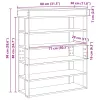 Fekete szerelt fa cipőtartó 80x30x98 cm