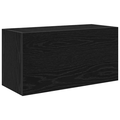 Fekete szerelt fa fali fürdőszobaszekrény 60x25x30 cm