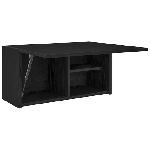 Fekete szerelt fa fali fürdőszobaszekrény 60x25x30 cm
