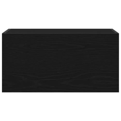 Fekete szerelt fa fali fürdőszobaszekrény 60x25x30 cm