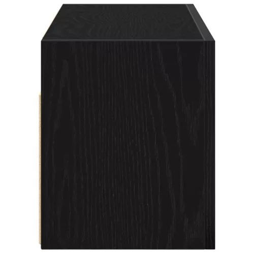 Fekete szerelt fa fali fürdőszobaszekrény 60x25x30 cm