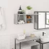 Betonszürke szerelt fa fali fürdőszobaszekrény 60 x 25 x 30 cm