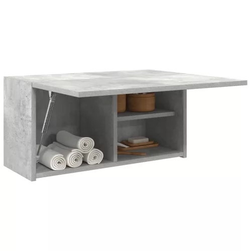 Betonszürke szerelt fa fali fürdőszobaszekrény 60 x 25 x 30 cm