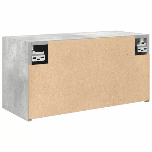 Betonszürke szerelt fa fali fürdőszobaszekrény 60 x 25 x 30 cm