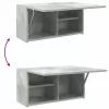 Betonszürke szerelt fa fali fürdőszobaszekrény 60 x 25 x 30 cm