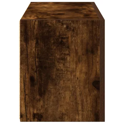 Füstös tölgyszínű szerelt fa fali fürdőszobaszekrény 60x25x30cm