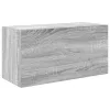 Szürke sonoma szerelt fa fali fürdőszobaszekrény 60x25x30 cm