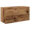 Antik fa színű szerelt fa fali fürdőszobaszekrény 60x25x30 cm
