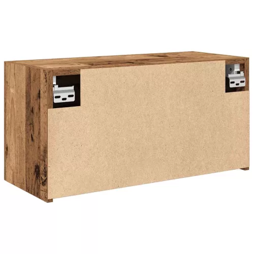 Antik fa színű szerelt fa fali fürdőszobaszekrény 60x25x30 cm