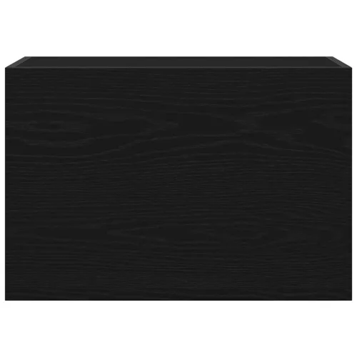 Fekete szerelt fa fali fürdőszobaszekrény 60x25x40 cm