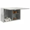 Betonszürke szerelt fa fali fürdőszobaszekrény 60 x 25 x 40 cm