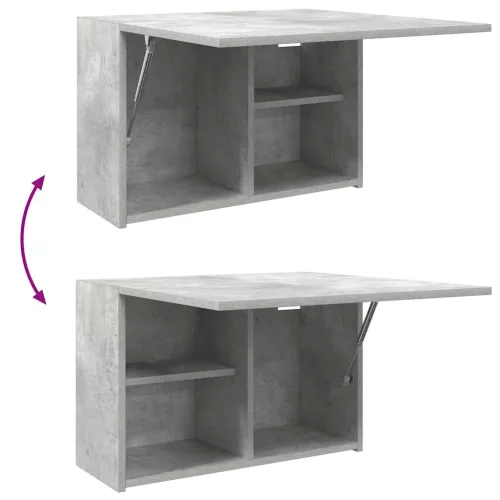 Betonszürke szerelt fa fali fürdőszobaszekrény 60 x 25 x 40 cm