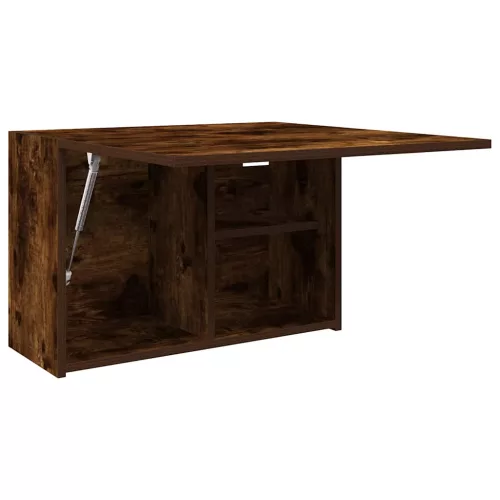 Füstös tölgyszínű szerelt fa fali fürdőszobaszekrény 60x25x40cm
