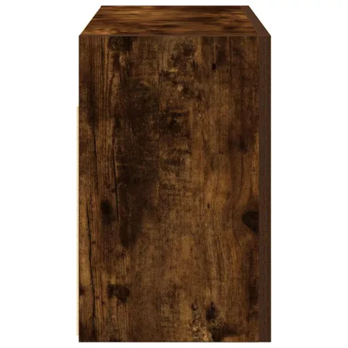 Füstös tölgyszínű szerelt fa fali fürdőszobaszekrény 60x25x40cm