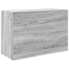 Szürke sonoma szerelt fa fali fürdőszobaszekrény 60x25x40 cm