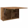 Antik fa színű szerelt fa fali fürdőszobaszekrény 60x25x40 cm