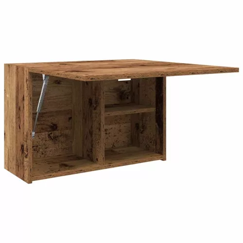 Antik fa színű szerelt fa fali fürdőszobaszekrény 60x25x40 cm