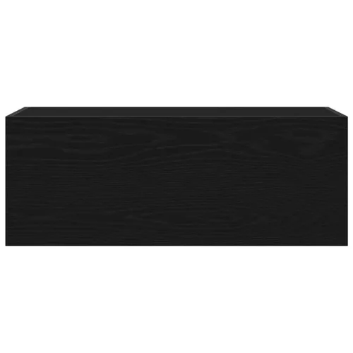 Fekete szerelt fa fali fürdőszobaszekrény 80x25x30 cm