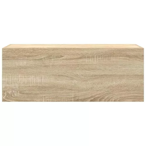Sonoma tölgyszínű szerelt fa fali fürdőszobaszekrény 80x25x30cm