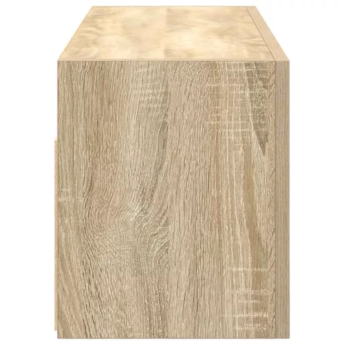 Sonoma tölgyszínű szerelt fa fali fürdőszobaszekrény 80x25x30cm