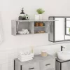Betonszürke szerelt fa fali fürdőszobaszekrény 80 x 25 x 30 cm