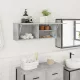 Betonszürke szerelt fa fali fürdőszobaszekrény 80 x 25 x 30 cm
