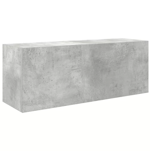 Betonszürke szerelt fa fali fürdőszobaszekrény 80 x 25 x 30 cm